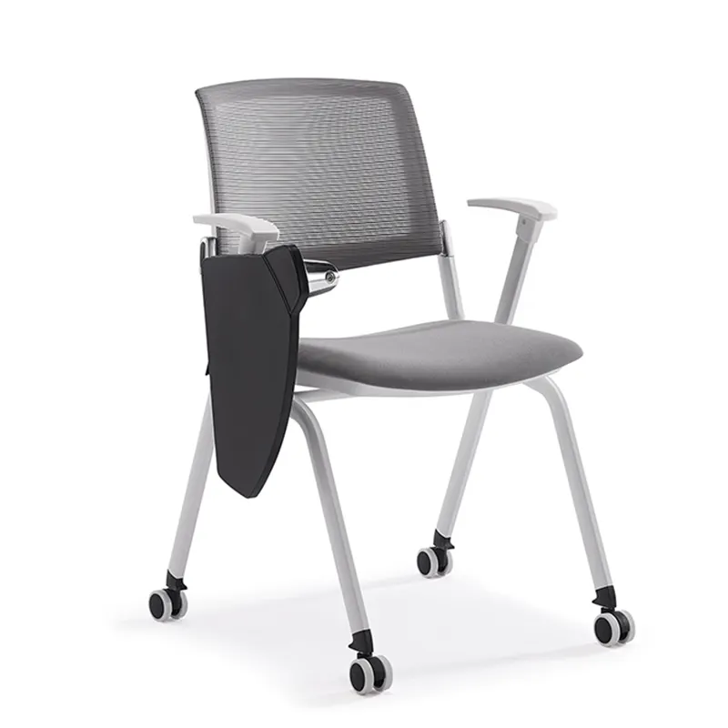2024 nuovo Desgin pieghevole Mesh ufficio sala conferenze sedia sedia di formazione con blocco di scrittura