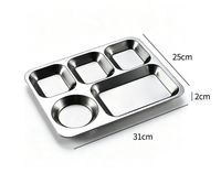 Bandeja Infantil de Acero Inoxidable SUS304 de Grado Alimenticio, Duradera, Ecológica, Irrompible, Libre de BPA, Plato para Almuerzo Infantil, Personalizable con Secciones