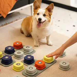 MewooFun Factory Supply Recordable Push Button Dog Button Trainer Custom Sound Recording Pet Buttons with Mat