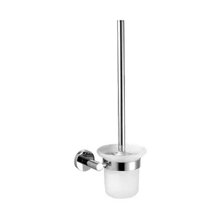 New fashion design wall mounted toilet brush holder 304 stainless steel bathroom accessories set toilet brush holder for hotel