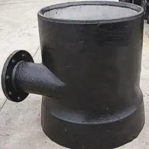 Water Line Ductile Iron Fittings Double Socket Level Invert Tee With Flange