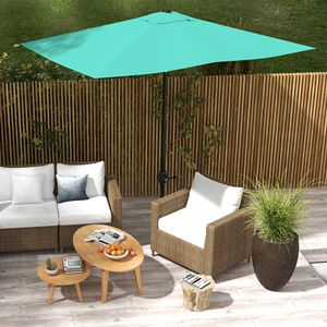Sombrilla Rectangular para Patio Db Outdoor, 6.5 x 10, Color Verde Azulado, con Manivela de Inclinación, Poste de Aluminio, Diseño Contemporáneo - Product Image 6