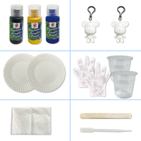 Kit de figurines d'ours en acrylique à peindre soi-même, taille petite, 100% personnalisable, créatif, peinture acrylique fluide, jouets éducatifs, faire soi-même un porte-clés pour enfant