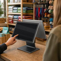 Terminal de point de vente double écran pour comptoir de caisse de supermarché, épicerie, restaurant
