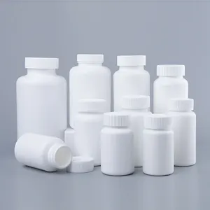 100mL 120ml 150ml 200ml 250ml PE blanco vacío plástico píldora medicina botellas gomoso suplemento contenedor con sello de inducción de calor