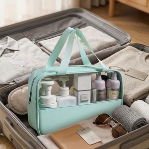 Custom Clear Pvc Portable Cosmetic <b>Tote</b> <b>Zipper</b> Closure Water Resistant Light Weight Large Capacity Travel <b>Bag</b> for Oem/Odm - Product Image 4