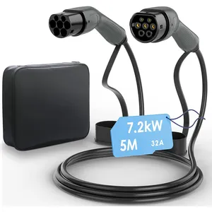 Cable de carga EV tipo 2 para vehículo eléctrico, enchufe híbrido de carga rápida, Modo 3, 32A, 7,2 kW, 1 fase, 3 metros, tipo 2a tipo 2