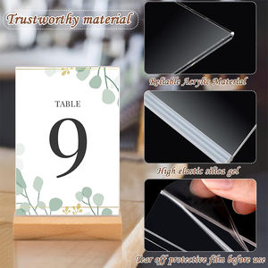 कारखाने अनुकूलित लकड़ी आधार डबल-पक्षीय डेस्कटॉप पेपर एक्रिलिक साइन धारक a4 रेस्तरां व्यवसाय कार्यालय प्रदर्शनी के लिए - Product Image 3