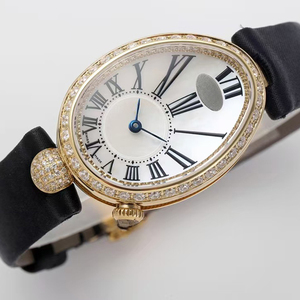 Reloj de Lujo para Dama de Alta Precisión, Mecánico Automático, con Esfera Blanca, Bisel de Diamantes y Caja Ovalada Dorada con Números Romanos de Calidad Superior - Product Image 2