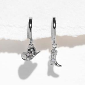 2025 Fashion <strong>Jewelry</strong> Cowboy <strong>Boot</strong> Drop Earrings Hat Zircon Earrings Gold Plated Brass Hoop Earrings <strong>Jewelry</strong> for Women Girls - Product Image 2