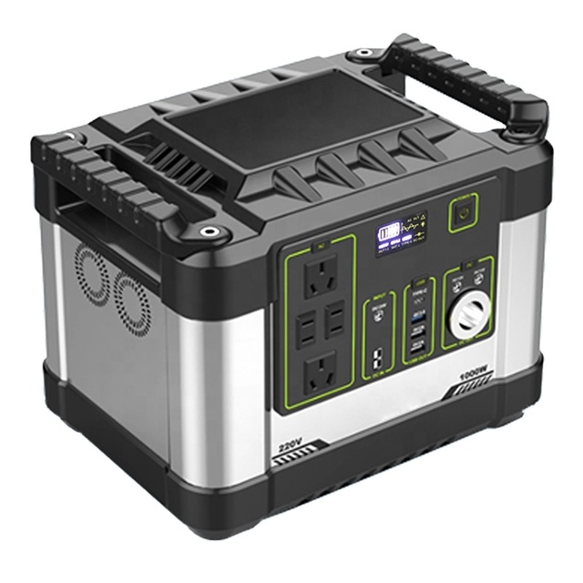 2500Wh 1000W Portable Solar Generator Power Station with MPPT 220V AC 12V DC Outlet for Home Backup RV Outdoor Camping Emergency
