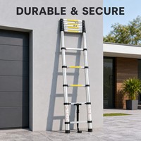 Échelle pliante extensible en aluminium robuste certifiée EN131 pour travaux industriels, entrepôts, gymnases et toitures