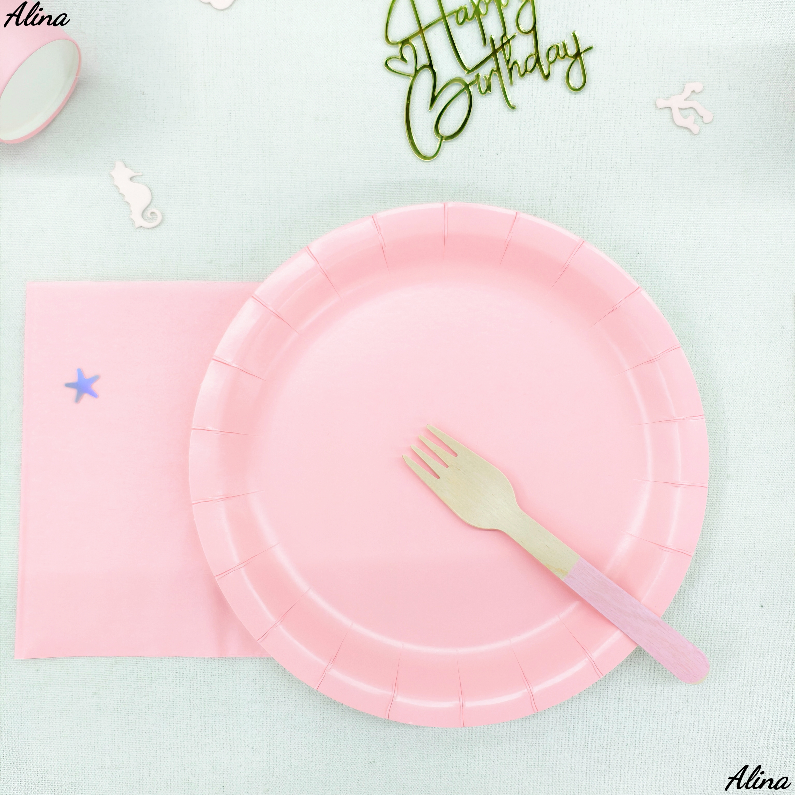 Plato ROSA de 9 pulgadas * 10 piezas