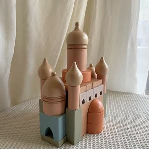 Đầy màu sắc bằng gỗ Roman khối xây dựng giáo dục <span class=keywords><strong>Toddler</strong></span> đồ chơi DIY lâu đài khối cho trẻ em 'chơi và học tập - Product Image 3