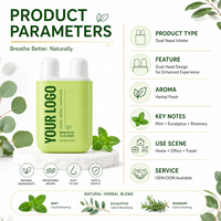 Inhalador Nasal Doble de Aromaterapia Natural OEM con Doble Orificio para Aumentar la Concentración y la Velocidad Mental