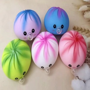 Hot Selling Polyester Blow <b>Bubbles</b> Dumpling Cute Steamed Bun Stress Relieving Toy Soft Squishy Texture Fidget Play Portable - Product Image 5