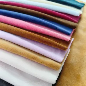 1 Side P/T Polyester Spandex Fabrics Super Soft Comfortable Stretch PD Print Velvet Knit Fabrics