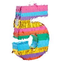 Wholesale Small Number 5 Rainbow Pinata for Graduation Party Decorations Cinco De Mayo Fiesta Celebrations