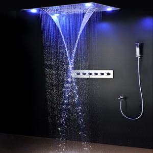 Moderne Bain LED Plafond Douche Robinets De Luxe Chute D'eau Brumeux Douche Tête 600*800MM Mitigeur thermostatique Inverseur - Product Image 1
