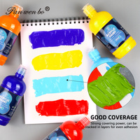 Panwenbo - Juego de Pintura Acrílica No Tóxica de 500 ml, 12 Colores, Alta Cobertura, Pigmento de Alta Capacidad, Pintura Acrílica para Artistas