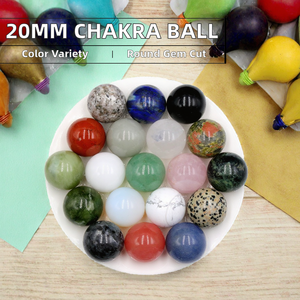 Vente en gros de boules de quartz naturel poli non poreux de 20 mm, pierres de Reiki pour les sept chakras, pierres précieuses de guérison aux sept couleurs - Product Image 2