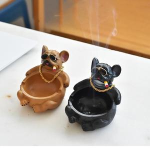 Cendrier moderne et créatif en forme de bouledogue français et d'hippopotame, motif animalier de dessin animé mignon, pour salon, tendance et personnalisé - Product Image 3