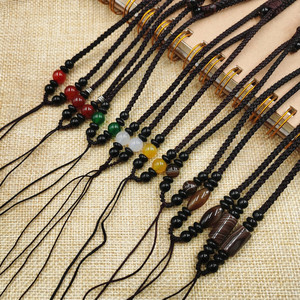 Collana con Pendente in Giada, Corda Intrecciata a Mano in Cera d'Api, Collane all'Ingrosso - Product Image 2