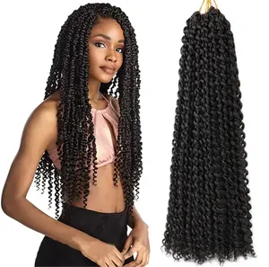 Venda quente Passion Twist Crochet Cabelo Para As Mulheres Onda De Água Crochet Cabelo Longo Bohemian Curly Traiding Hair Extensions