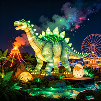 Traditionelle Chinesische Dinosaurier-Park-Laterne Handgefertigte Seidenlaterne für Themenparks