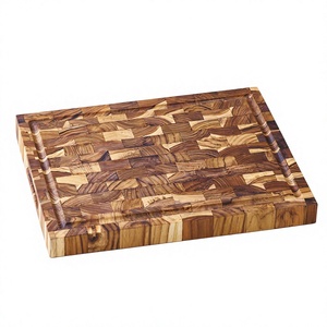 Tabla de cortar de lujo artesanal SMARTWOOD de acacia con veta final, gruesa, apta para cuchillos, bloque de picar con veta de borde y bandeja para servir - Product Image 2
