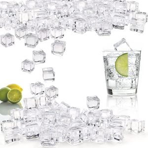 Transparent Square Fake Ice Cubes Reusable <b>Plastic</b> Artificial Ice <b>Blocks</b> for Photography Shop Home Display Decoration - Product Image 1