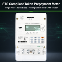 Medidor de Energía Inteligente Prepago STS de Tres Fases 10(60)A 220-240V con Token, Pantalla LED y Sistema de Venta, Precisión Clase 1.0