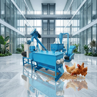 Machine à granulés d'aliments pour animaux de ferme 1T/H / Ligne de production de granulés d'aliments pour poulets commerciaux pour l'alimentation animale