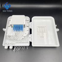 Ftth Doos 16 Core Outdoor 16 Poorten Fiber Verdeelkast Met 1X16 Plc Splitter Terminal Box Voor Wall-Mount En Paal Gemonteerd
