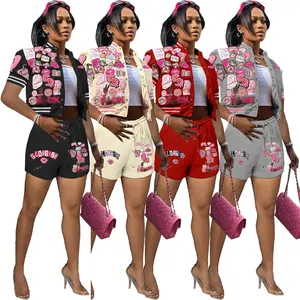 Conjunto de 2 piezas formado por camiseta y pantalón corto para mujer, conjunto de dos piezas, chándal, verano 2023