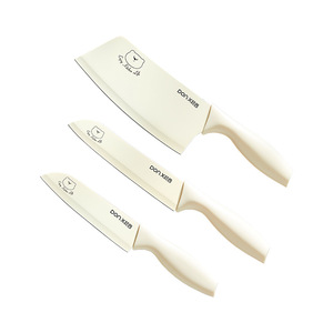 Don X Kitchen Knife Set 3Pcs Milky White Polished Blade Straight Edge For Vegetables Cutting Slicing - Product Image 5