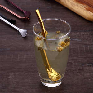 Filtro de pajita de acero inoxidable hecho a mano <span class=keywords><strong>Yerba</strong></span> <span class=keywords><strong>Mate</strong></span> té Bombilla calabaza lavable práctico té herramientas Bar Accesorios - Product Image 5