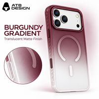 Étui de téléphone mat ATB pour iPhone 18, dégradé bordeaux, magnétique, étanche, anti-traces de doigts, pour 18 17 16 Pro Max, antichoc