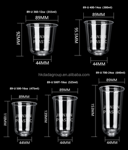 Vasos Desechables de Plástico PET Transparente de 16oz y 32oz con Impresión UV Personalizada, Tapas y Pajitas con Logotipo, 90mm de Diámetro, para Café y Té - Product Image 5