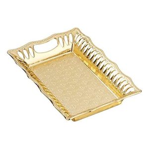 Bandeja de servicio con acabado brillante, bandeja de Metal chapada en cobre, restaurante, Hotel, Forma cuadrada, bandeja de servicio de Metal decorativa hecha a mano - Product Image 4