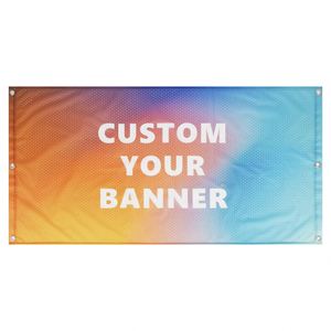 Drapeaux et bannières promotionnels d'extérieur résistants au vent, en tissu polyester, pour clôtures et panneaux en maille - Product Image 3