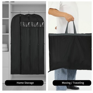 Wholesale Custom Logo PVC Garment <b>Bag</b> with Zipper Closure Non-Woven <b>Suit</b> and Wedding Dress Cover with Pocket <b>for</b> Dresses Coats - Product Image 4