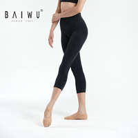 Leggings Capri Taille Haute pour Femmes Baiwu, Noir, Coupe Slim, Pantalon de Danse Classique, Yoga, Entraînement, 126114020
