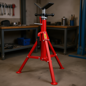 Supporto per tubi a V Vetor, regolabile in altezza da 28-52 pollici, capacità 2500 libbre, in acciaio al carbonio, pieghevole e portatile. - Product Image 2