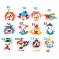 Dessin animé mignon peinture à la main artisanat cirque série Flatback Animal Clown Joker résine Cabochon breloques