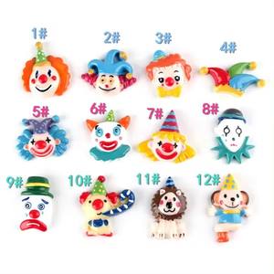 Dessin animé mignon peinture à la main artisanat cirque série Flatback Animal Clown <span class=keywords><strong>Joker</strong></span> résine Cabochon breloques - Product Image 2