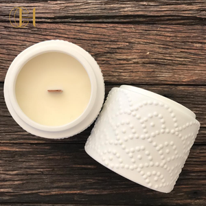 <span class=keywords><strong>CH</strong></span> ขนาดใหญ่ 28 ออนซ์ขวดเทียนเซรามิกหรูหราตกแต่งนูนชามเครื่องปั้นดินเผาขวดเทียน - Product Image 4