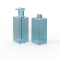 Botella Transparente Cuadrada Vacía de PETG para Loción con Bomba Dosificadora, 333 ml, Ecológica, con Logotipo Personalizado, Envase para Champú y Acondicionador