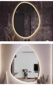 Appartamenti interni personalizzabili a colori morbidi che cambiano specchio intelligente da <span class=keywords><strong>bagno</strong></span> retroilluminato a specchio verticale illuminato in modo irregolare - Product Image 3