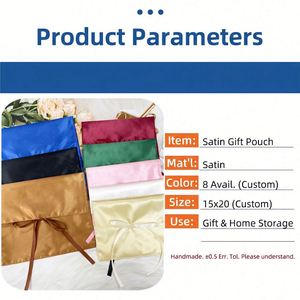 Bolsas de Regalo Promocionales Personalizadas con Logotipo, Bolsa de Almacenamiento de Maquillaje de Satén de Lujo para Mujer, para Joyería - Product Image 4